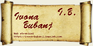 Ivona Bubanj vizit kartica